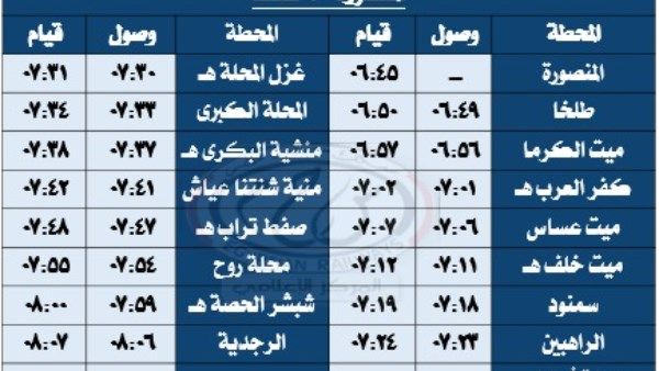 تشغيل عدد من الرحلات الإضافيةمن والي مدينة طنطا الجمعة القادمة