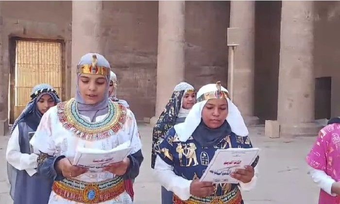 بين جدران معبد حورس.. إذاعة مدرسية لطالبات الثانوية الفنية بنات تمزج بين التعليم والحضارة بين جدران معبد حورس.. إذاعة مدرسية لطالبات الثانوية الفنية بنات تمزج بين التعليم والحضارة