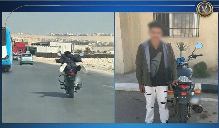 ضبط قائد دراجة نارية لاتهامه بالسير برعونة وأداء حركات استعراضية ضبط قائد دراجة نارية لاتهامه بالسير برعونة وأداء حركات استعراضية