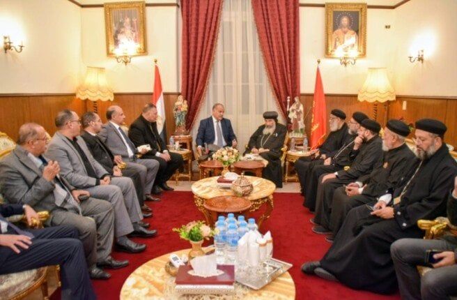 وفد تعليم بورسعيد يتقدم بالتهنئة لمطران بورسعيد بعيد الميلاد المجيد - الفجر سبورت