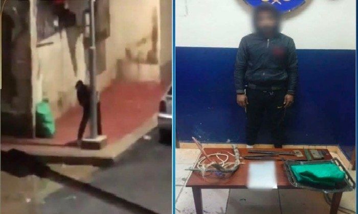 كشف ملابسات مقطع فيديو لأحد الأشخاص بسرقة كابل كهربائى من أحد أعمدة الإنارة ببورسعيد - الفجر سبورت