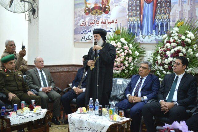 محافظ الدقهلية يقدم التهنئة بعيد الميلاد المجيد بدير القديسة دميانة ببلقاس - الفجر سبورت