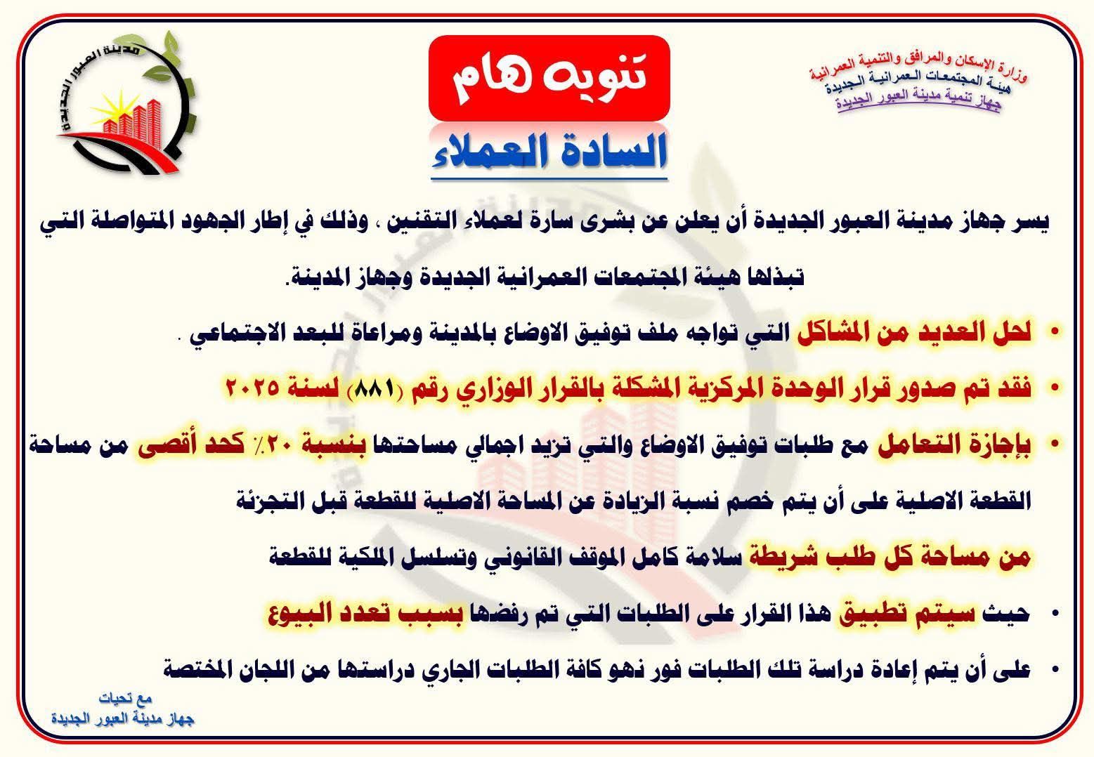 خطوات حاسمة من هيئة المجتمعات العمرانية لإنهاء ملفات التقنين العالقة - الفجر سبورت