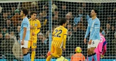 تعثر جديد لـ مانشستر سيتي.. برايتون يفرض التعادل فى الدوري الإنجليزي - الفجر سبورت