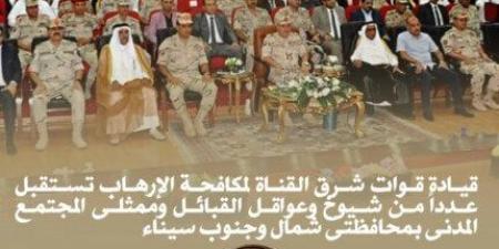 قيادة قوات شرق القناة تستقبل عددًا من شيوخ وعواقل القبائل وممثلي المجتمع المدني - الفجر سبورت