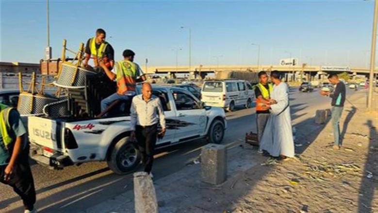 حملات مكثفة بحدائق أكتوبر لرفع الإشغالات والتصدي للباعة الجائلين وضبط الشوارع