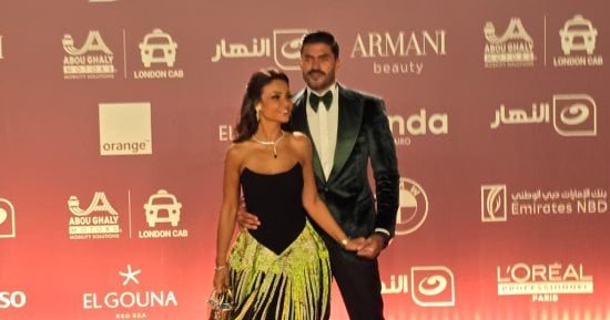 رامي إمام وخالد سليم وزوجته وإنجي المقدم أول حضور حفل عمر خيرت بالجونة
